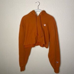Urban Outfitters Exclusive Champion Cropped Hoodie Sweater in Rust Orange XL